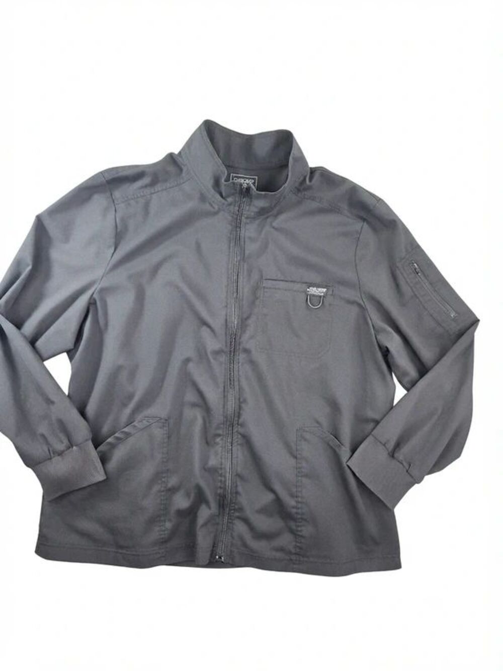 Cherokee Workwear Revolution Scrub Jacket Mens XL Pewter Gray Zip Warm Up
